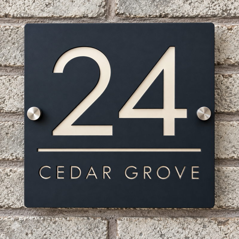 House Number Plate - Square