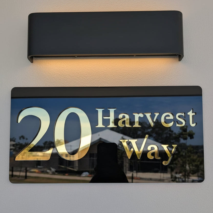House Number Plate - Rounded Corner - Double Layered