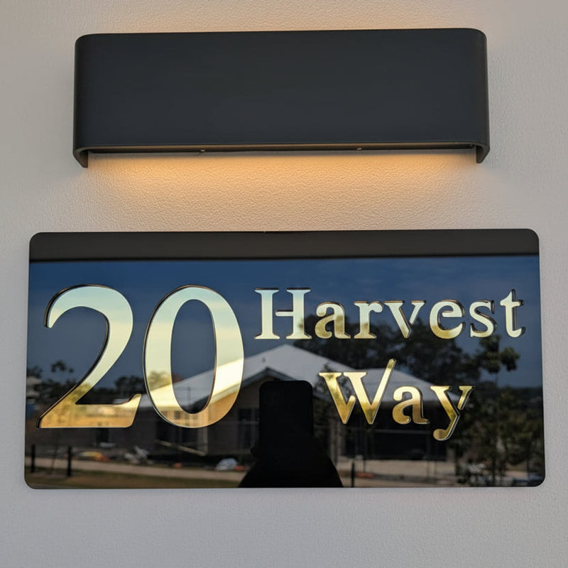 House Number Plate - Rounded Corner - Double Layered